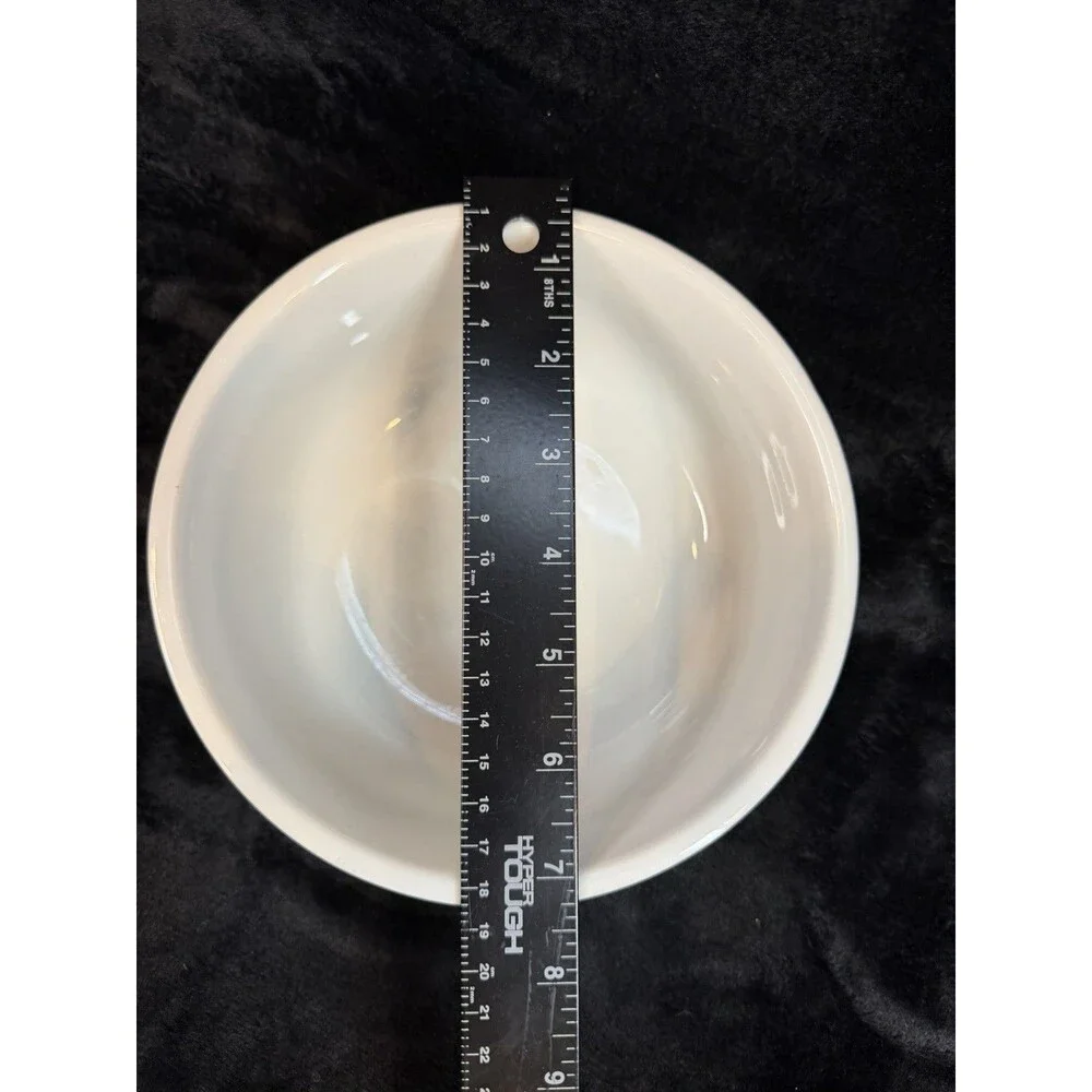 Pottery Barn Dish White FEED Embossed Stoneware Pet Dog Cat Bowl Size 3